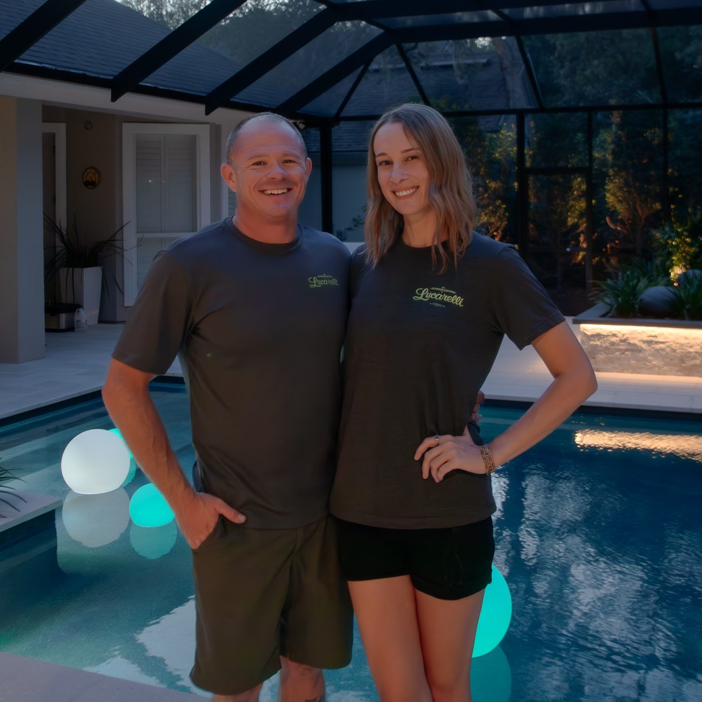 Owners of Lucarelli Outdoor Lighting, Jeremy and Ashley Lucarelli of Jacksonville Florida
